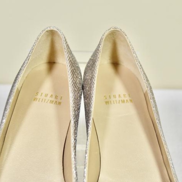 🏷️ NWT Platinum Gold Sparkly Pointed Toe Flats - Picture 11 of 11